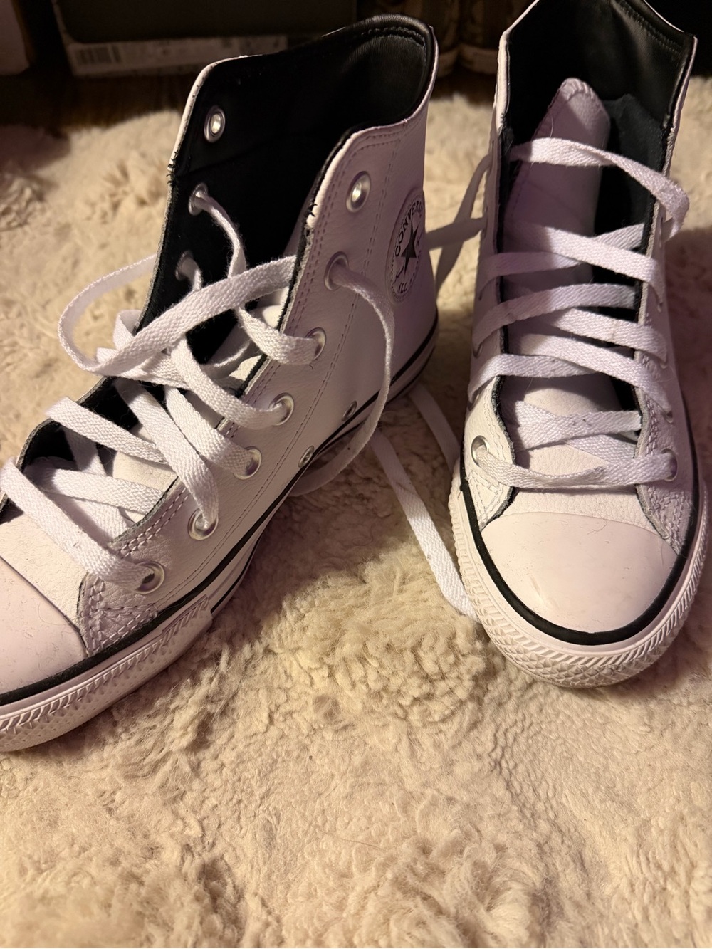 Converse white leather  High-Top Sneakers